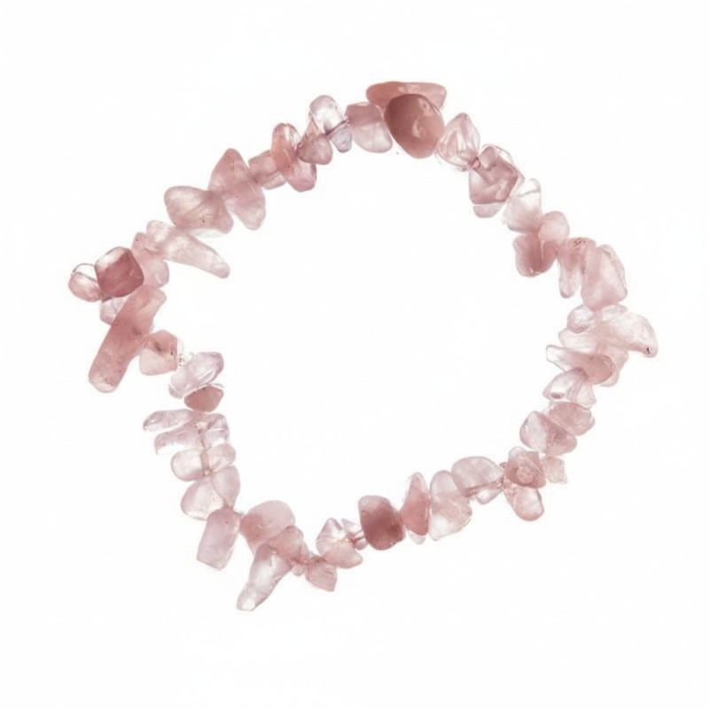 Bracciale in chips di quarzo rosa per amore e pace del cuore