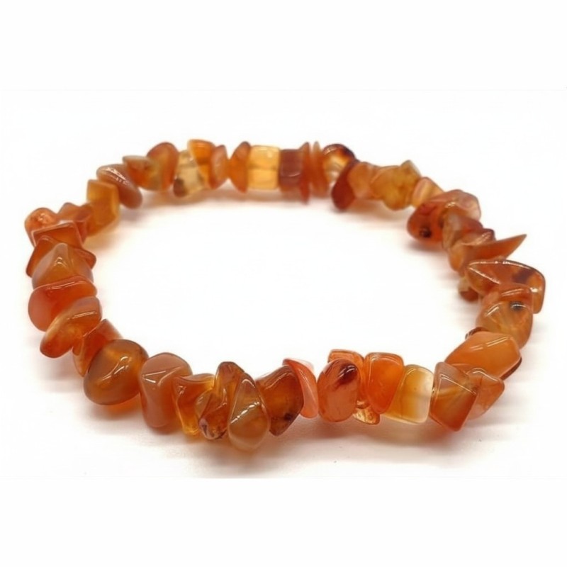 Bracciale in chips di agata corniola per energia e creatività