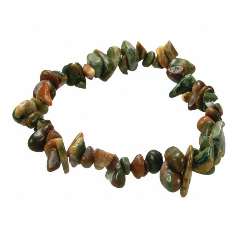 Bracciale in chips di unakite per equilibrio e guarigione del cuore