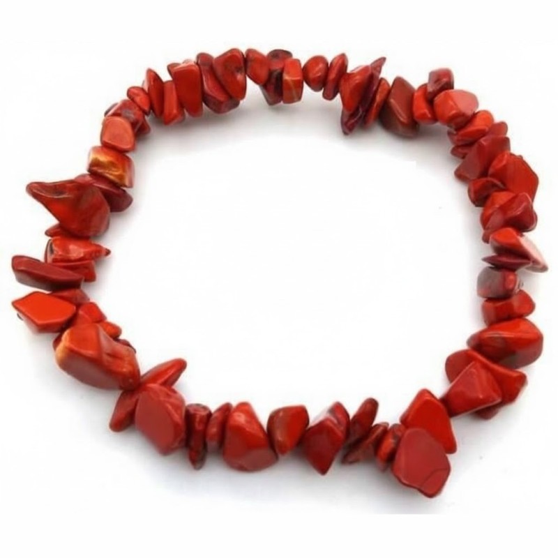 Bracciale in chips di diaspro rosso per energia e coraggio
